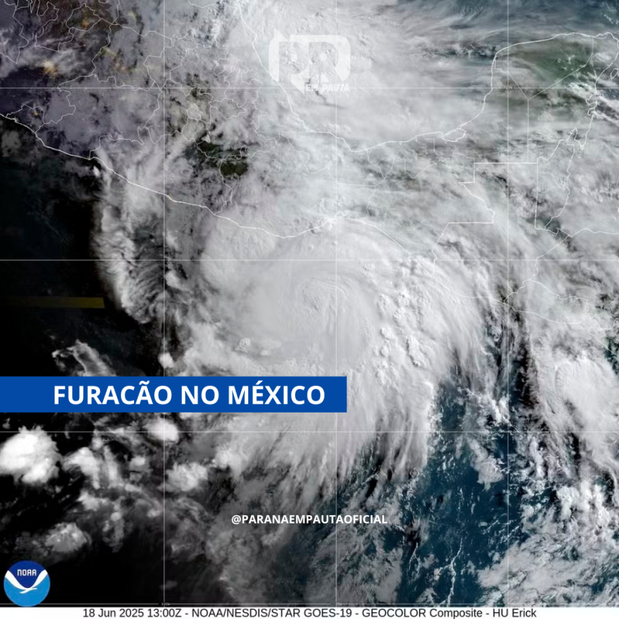 Furacão Erick, de categoria 3, atinge o México com ventos de mais de 200 km/h
