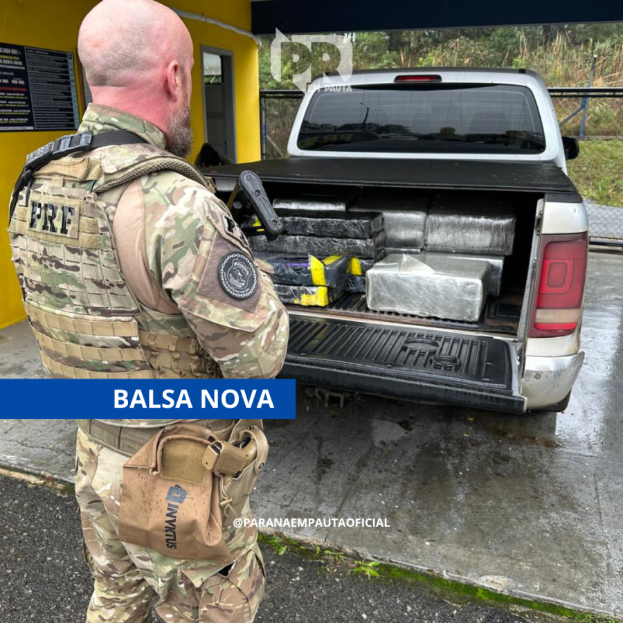 VÍDEO | PRF apreende 355 kg de maconha em caminhonete clonada após perseguição na BR-277