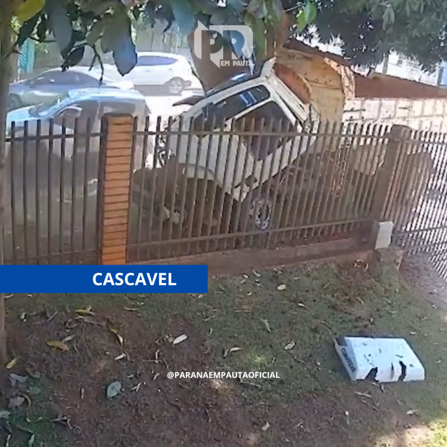 Violenta colisão de caminhão contra árvore é registrada no centro de Cascavel