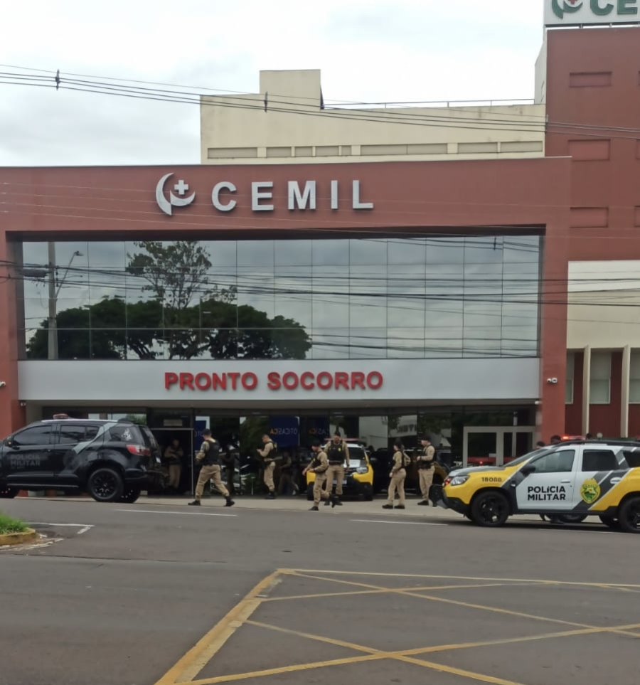 Disparo dentro do Hospital Cemil em Umuarama mobiliza polícia; suspeito é preso após fuga